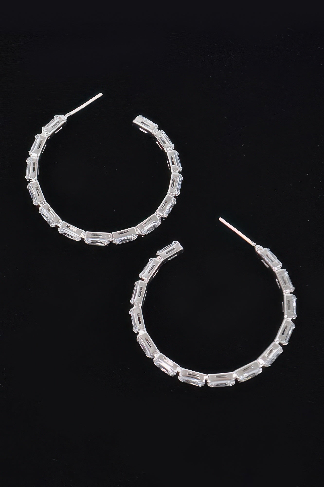 Rectangle Stone Hoop Earring