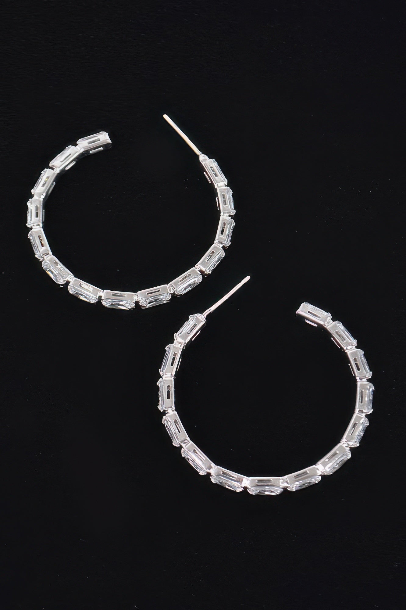 Rectangle Stone Hoop Earring