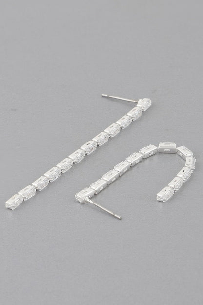 Crystal Bar Drop Earrings