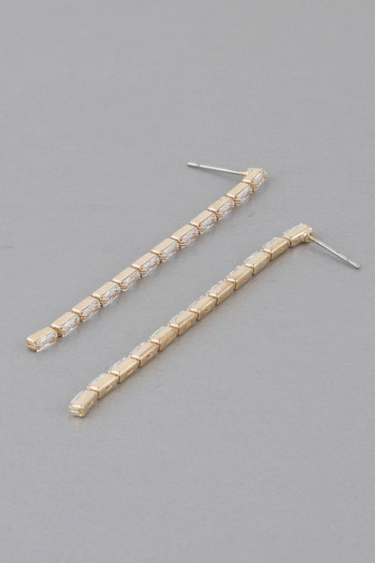 Crystal Bar Drop Earrings