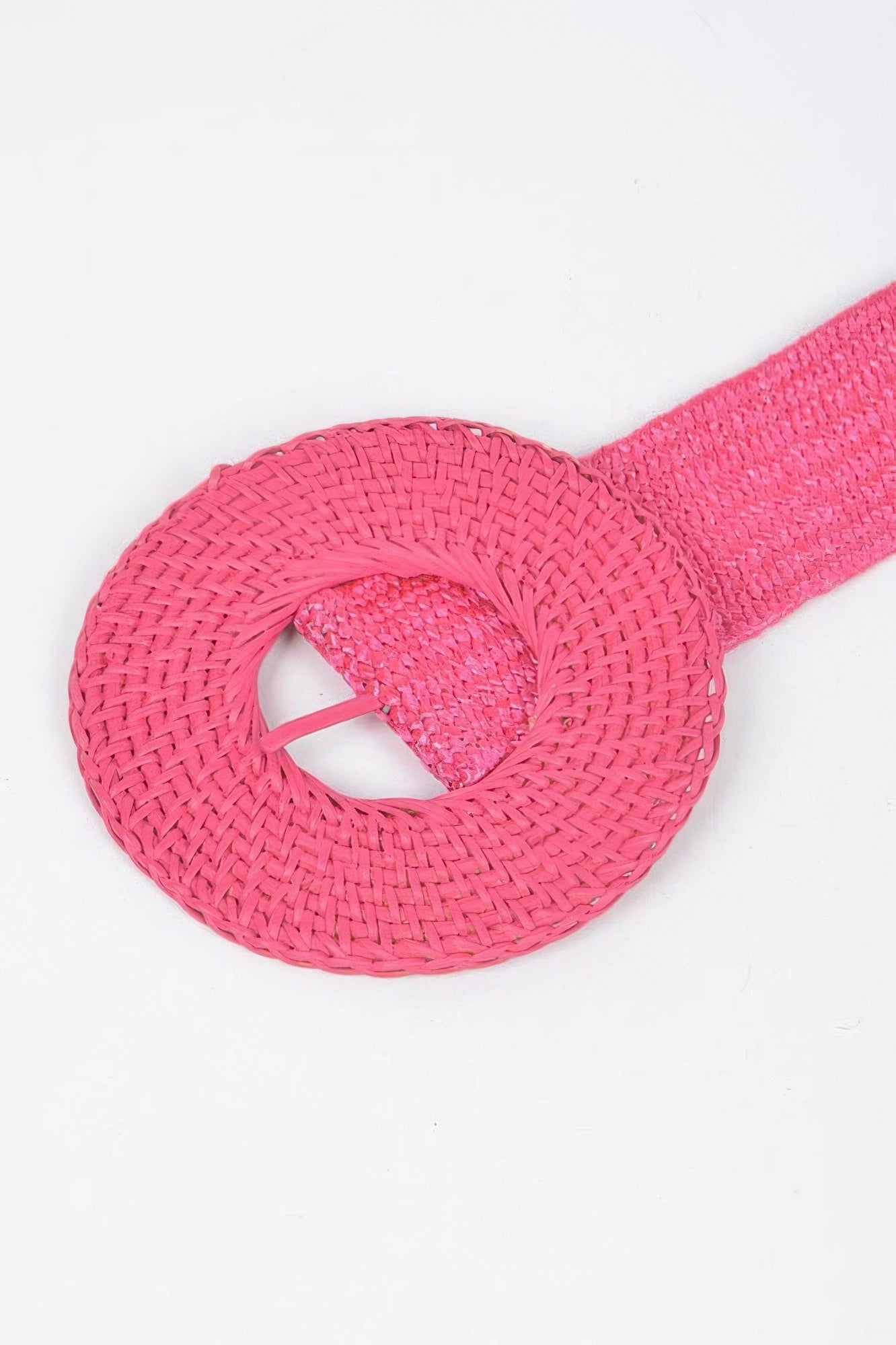 Round Handmade Bamboo Buckle Elastic Belt