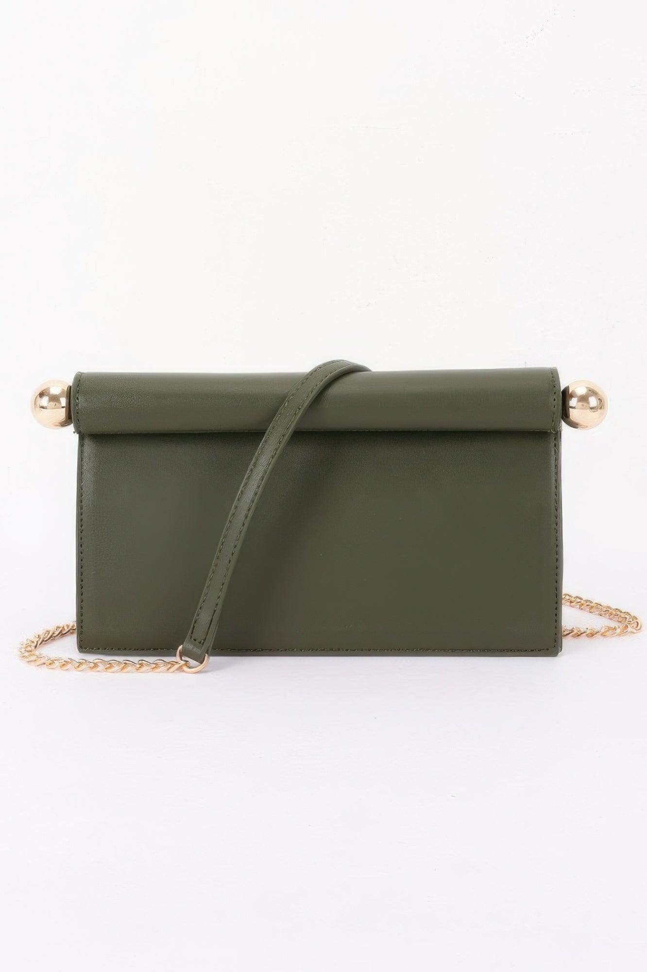 Roll-top Sphere Accent Chain Clutch