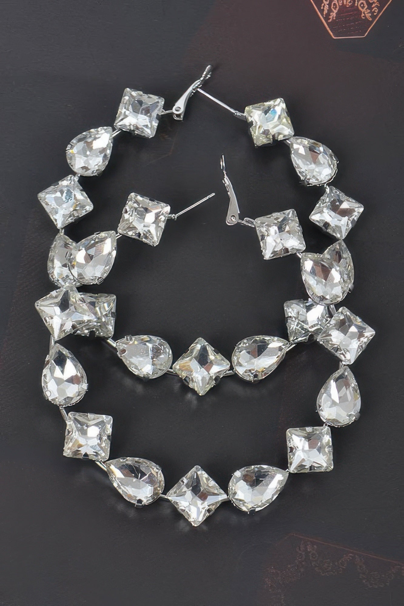 Multi Rhinestone Hoop Earrings