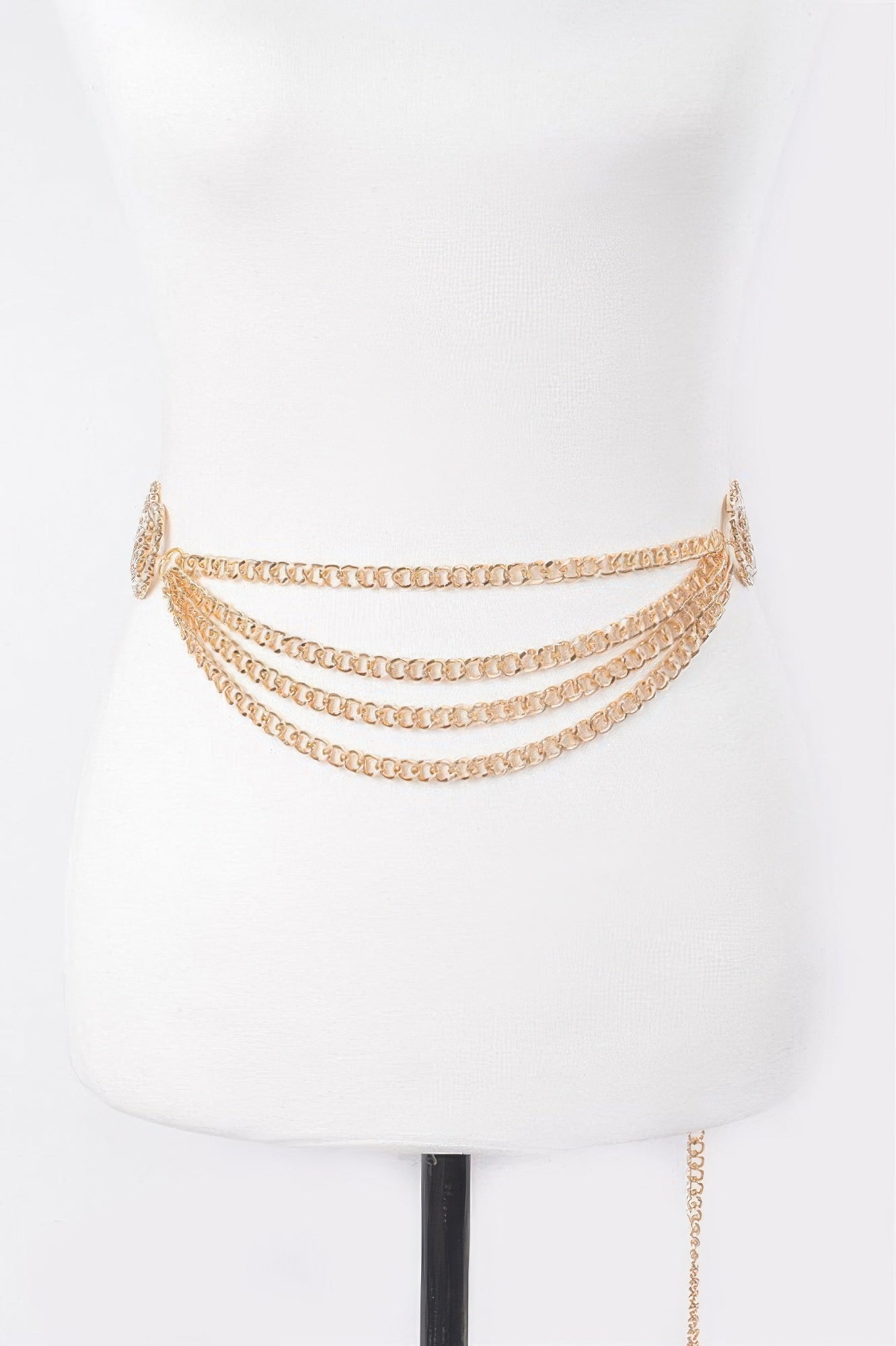 Oo Buckle Layered Chain Belt