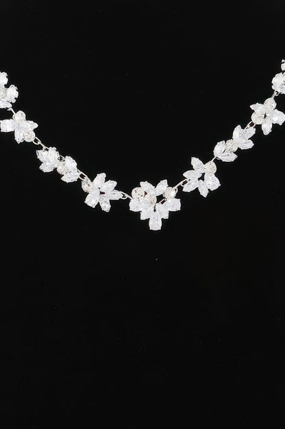 Crystal Flower Charm Necklace