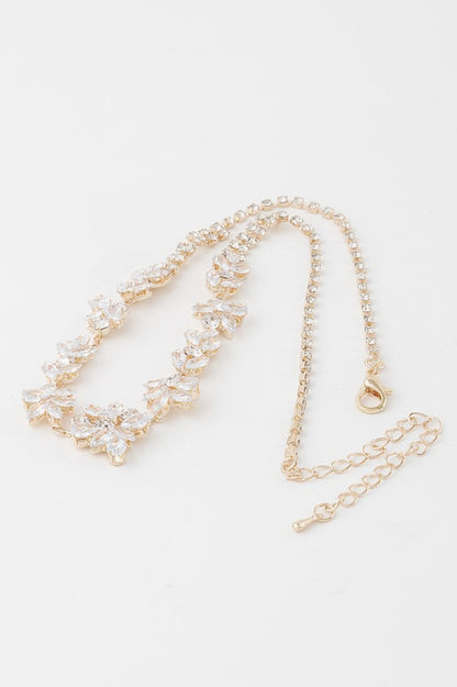 Crystal Flower Charm Necklace