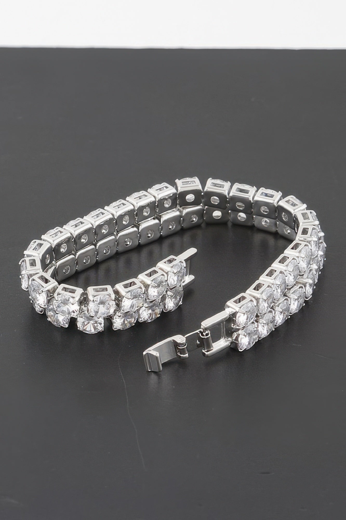 Double Rhinestone Clasp Bracelet