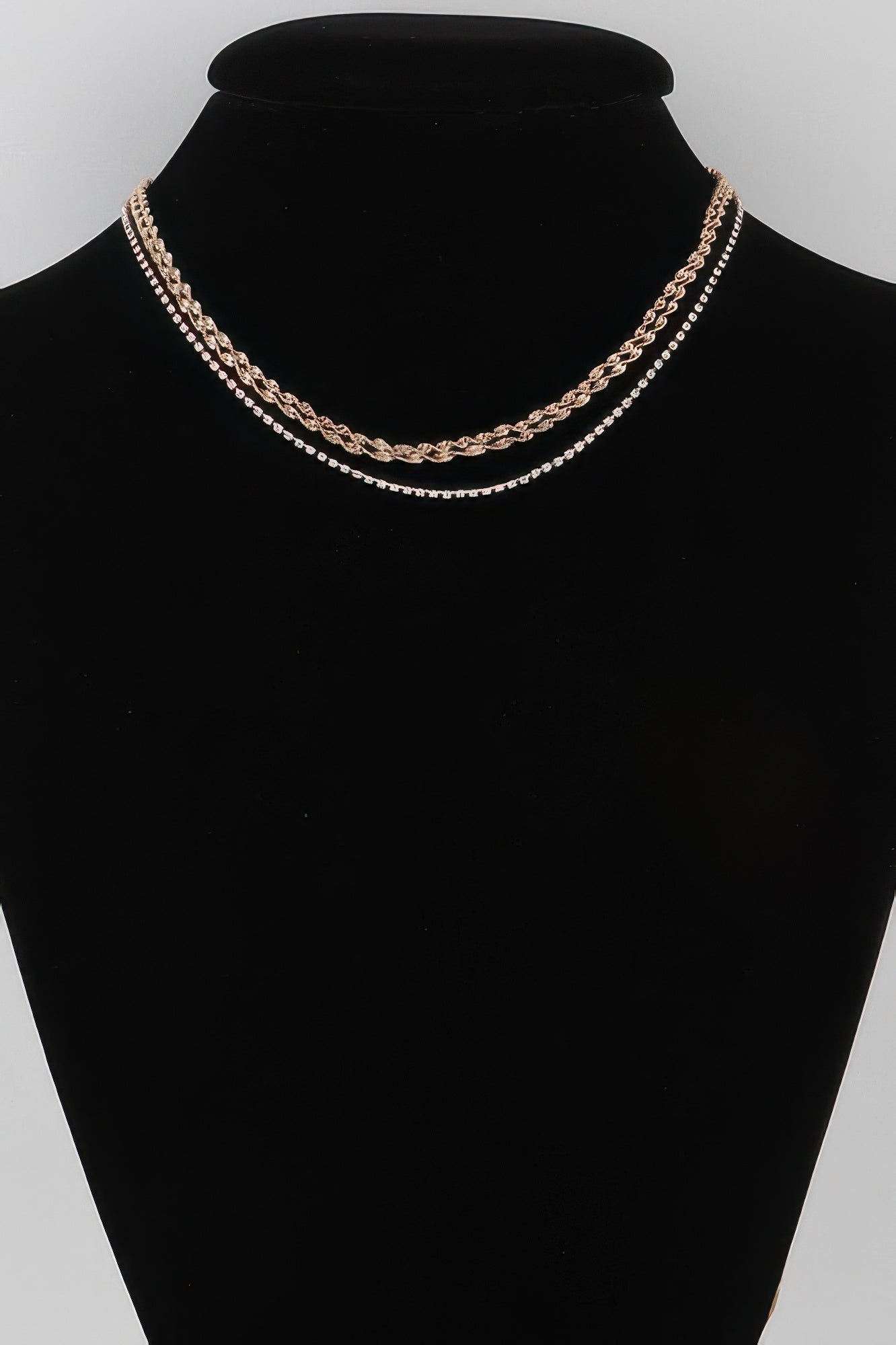 Rhinestone Twisted Chain Necklace