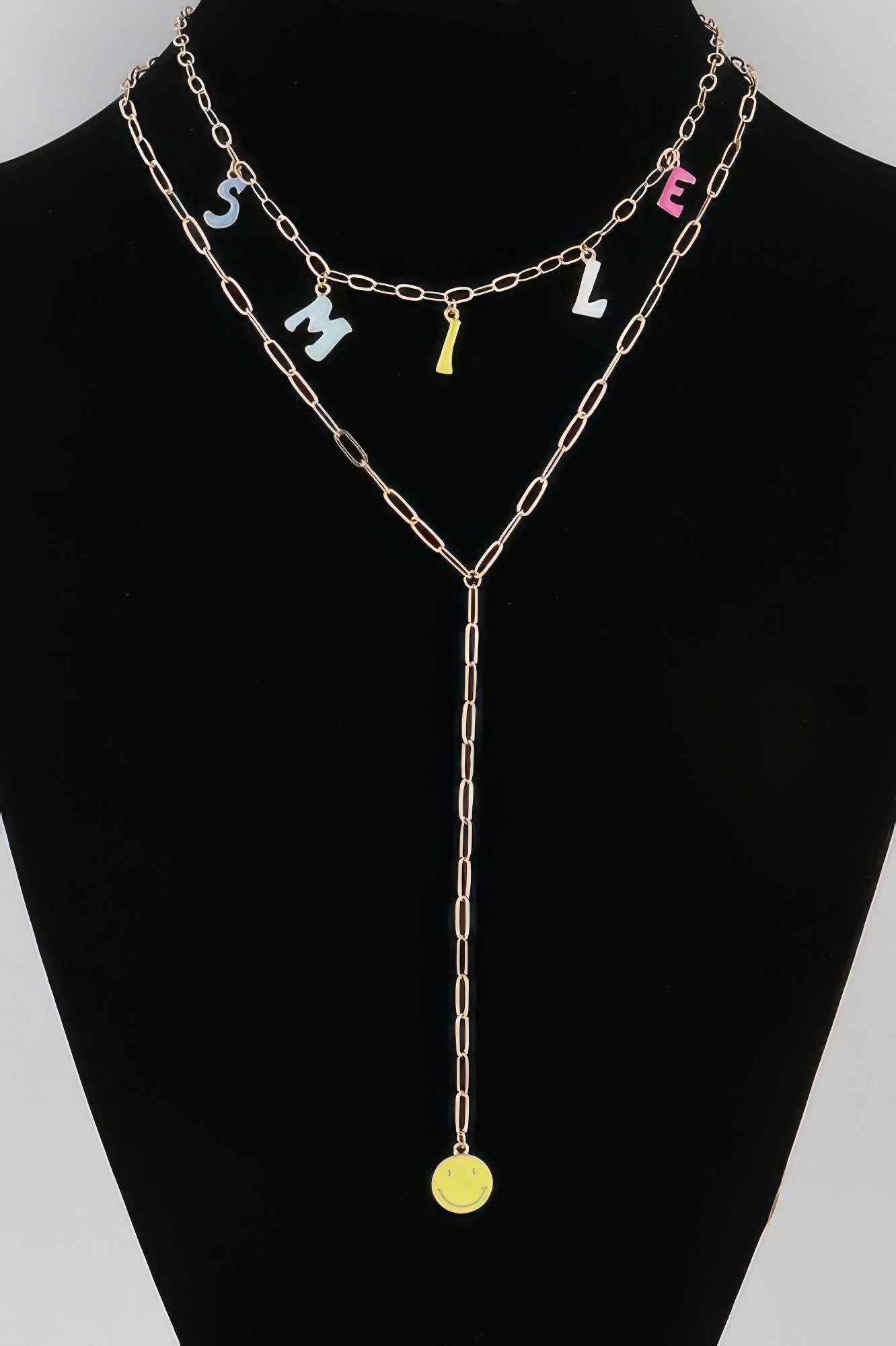 Smile Chain Drop Necklace
