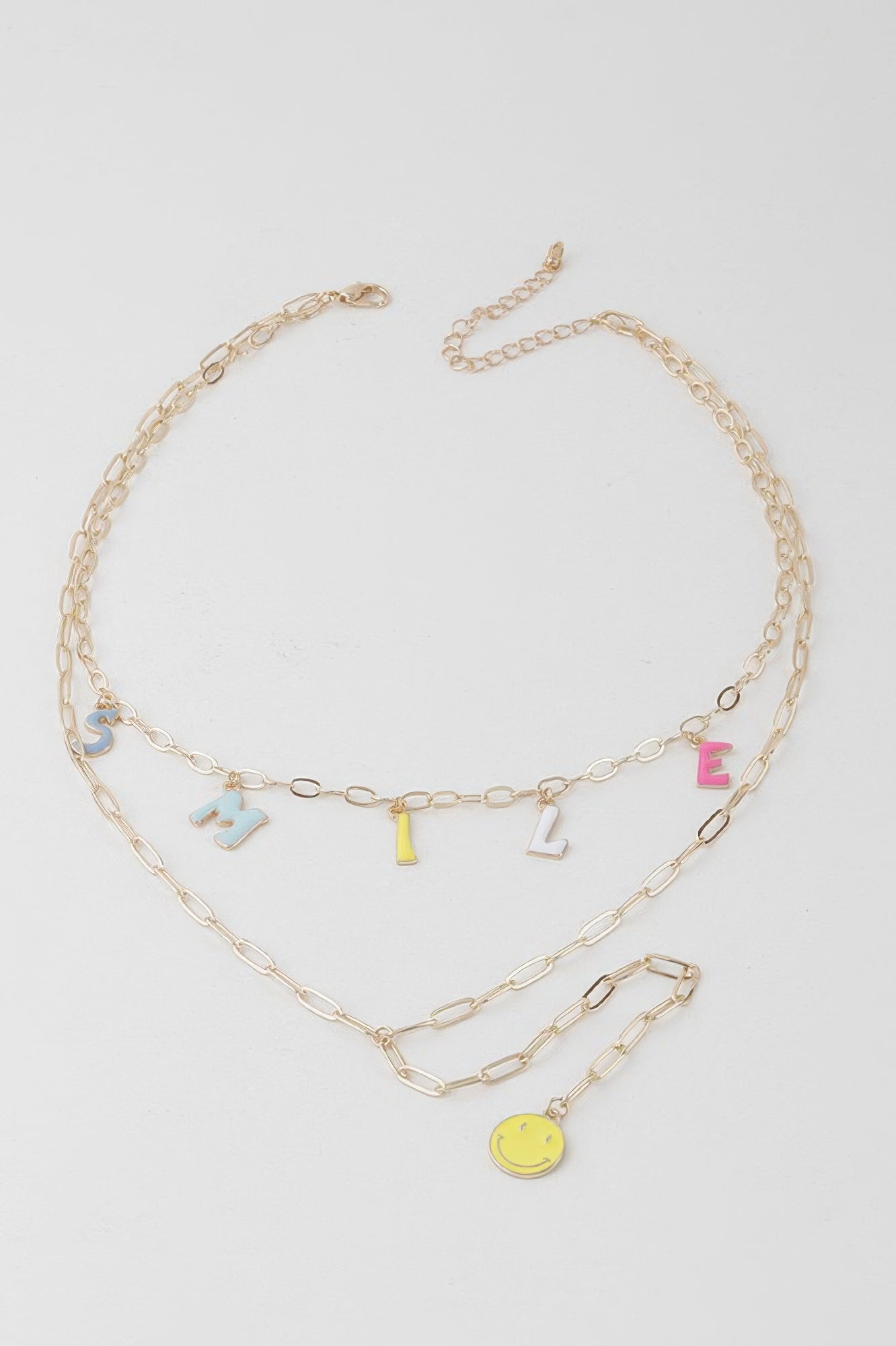 Smile Chain Drop Necklace