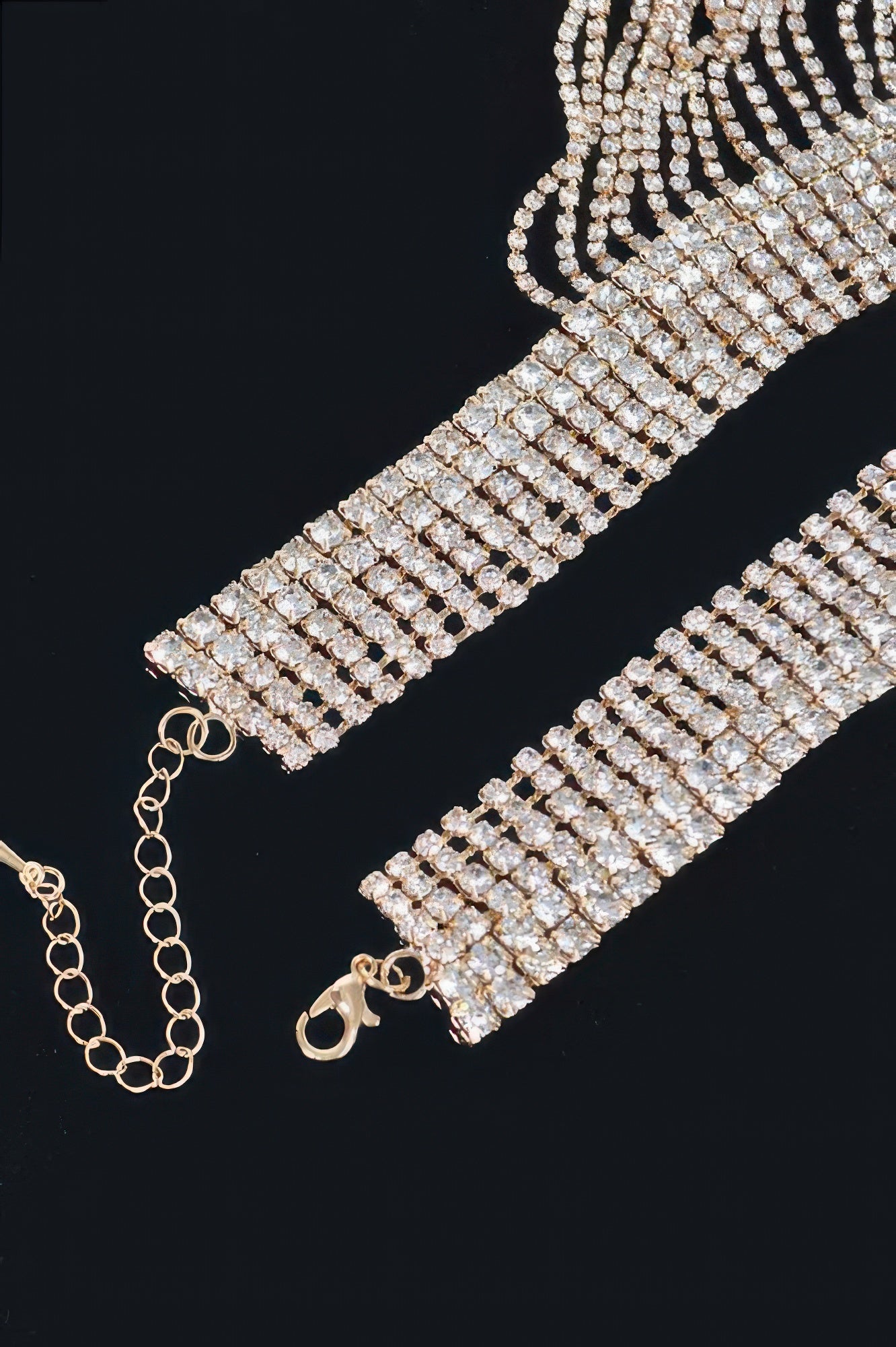 Rhinestone Fringe Necklace