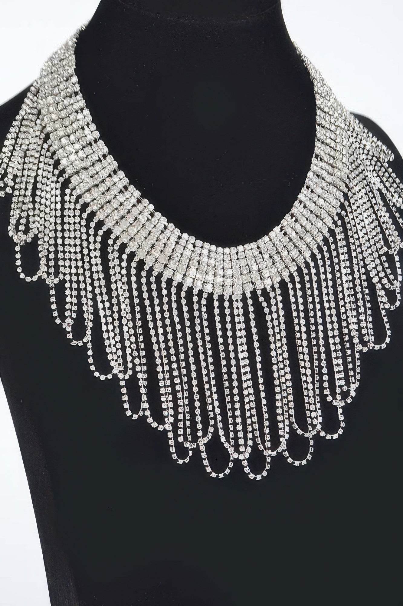 Rhinestone Fringe Necklace