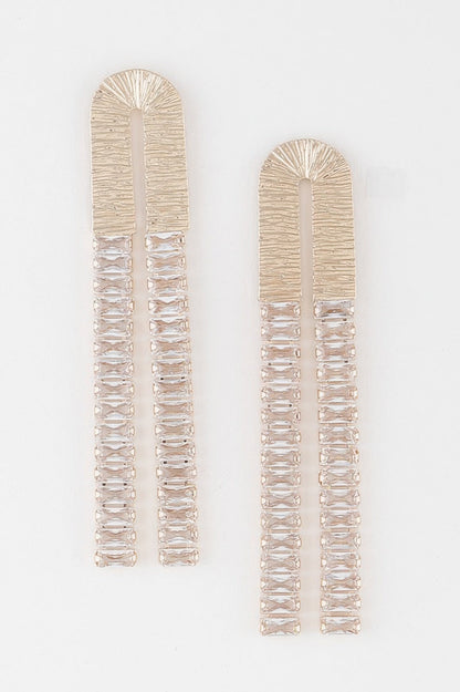 Crystal Arch Drop Earrings