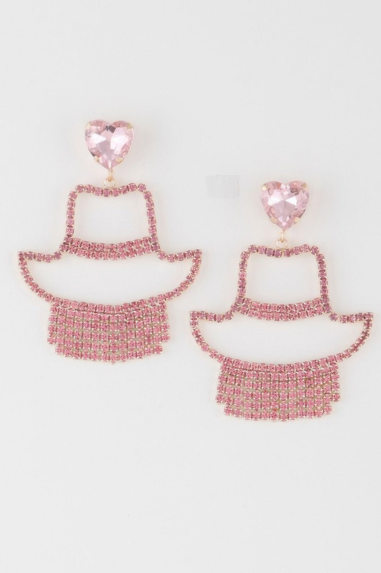Rhinestone Heart Girl Earrings