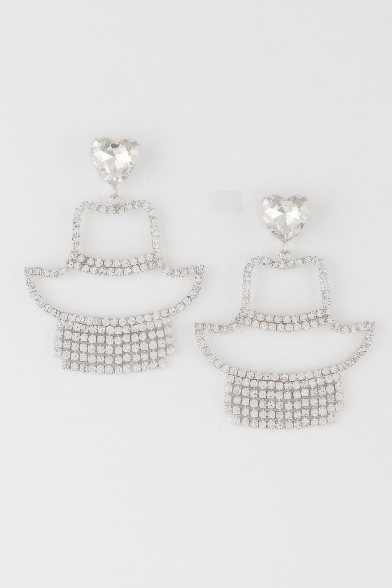 Rhinestone Heart Girl Earrings