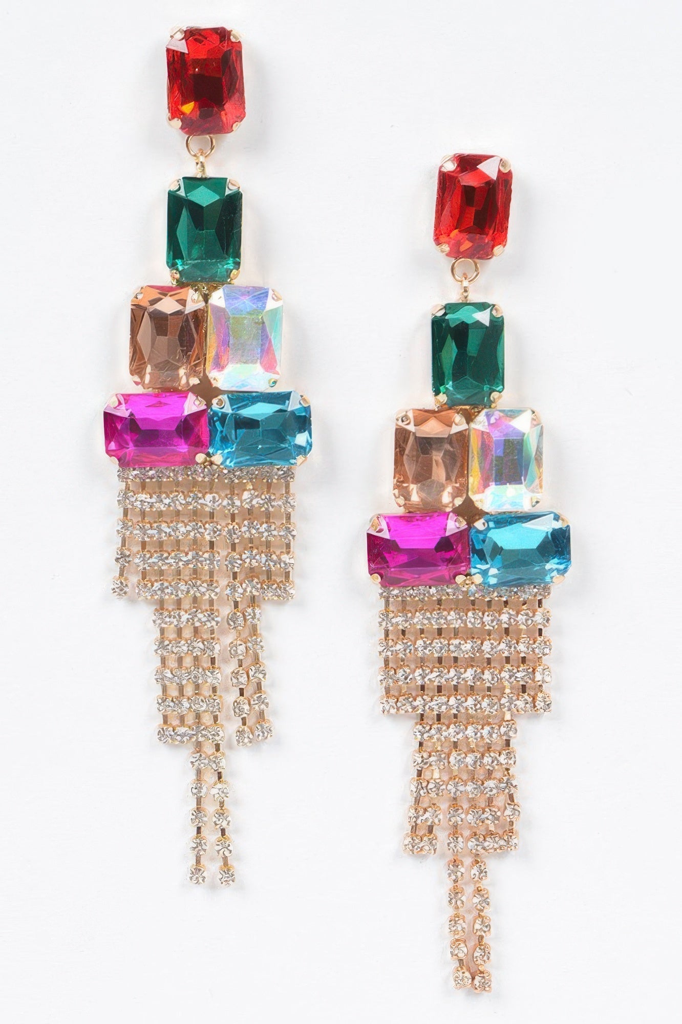 Multi Stone Party Earrings