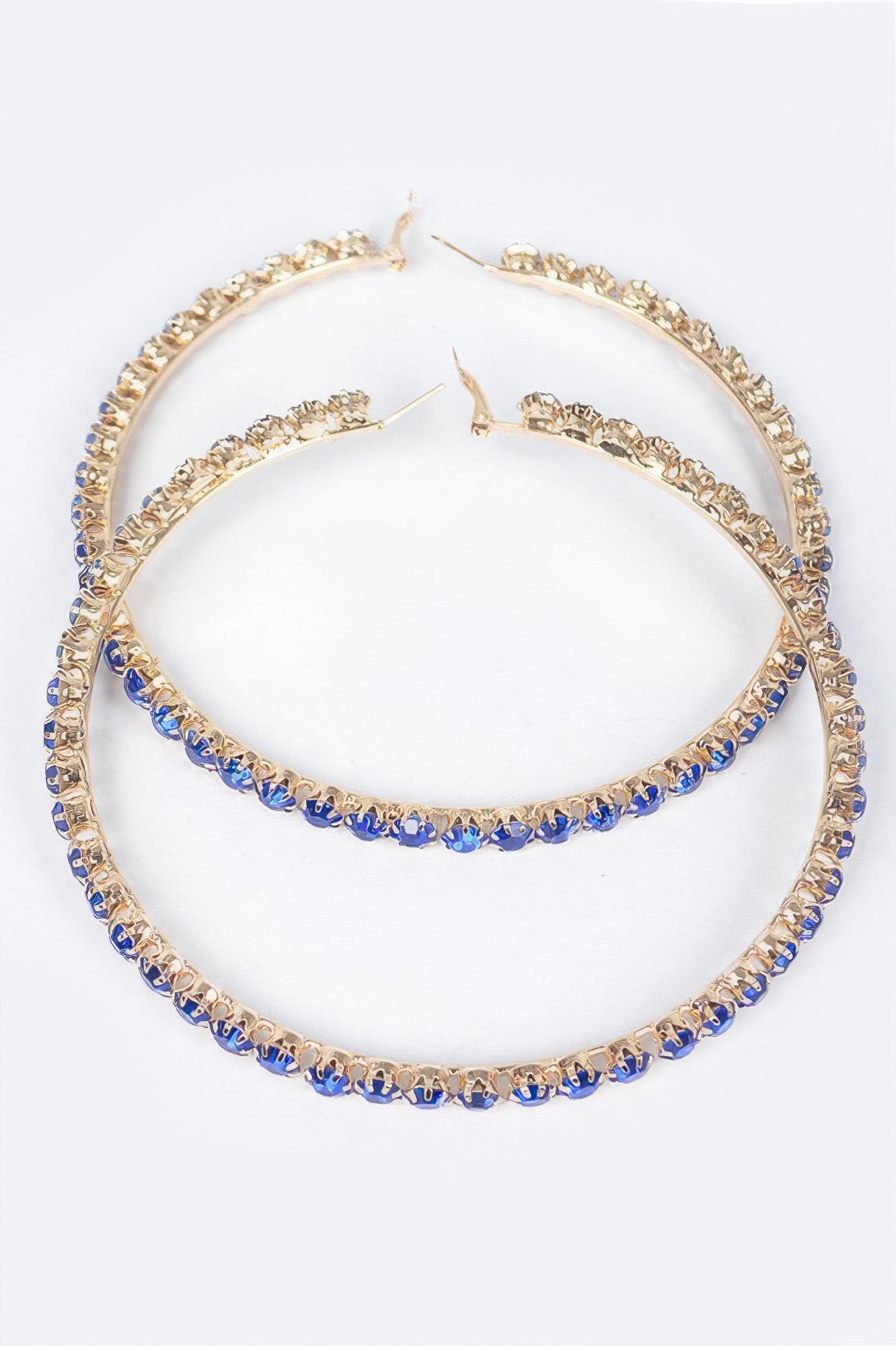 Upside Down Multi Rhinestone Hoop Earring