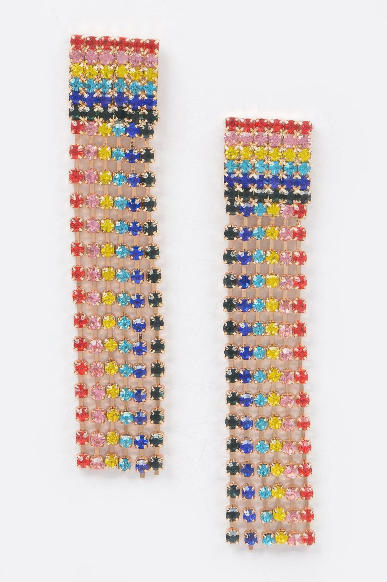 Rainbow Rhinestones Drop Earrings