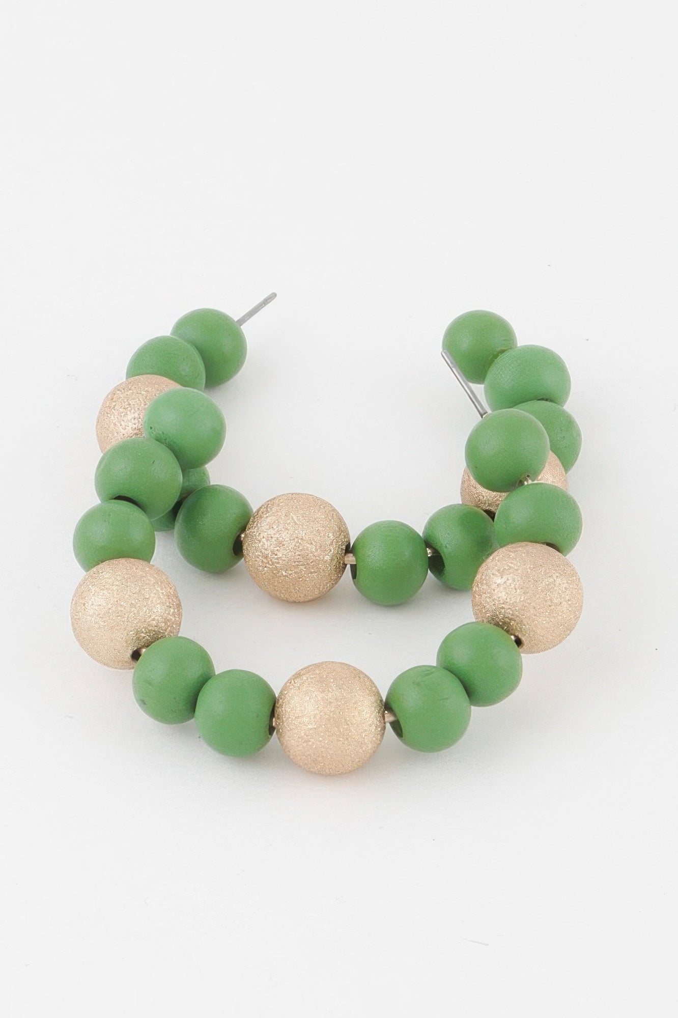 Two Toned Bead Hoop Earrings