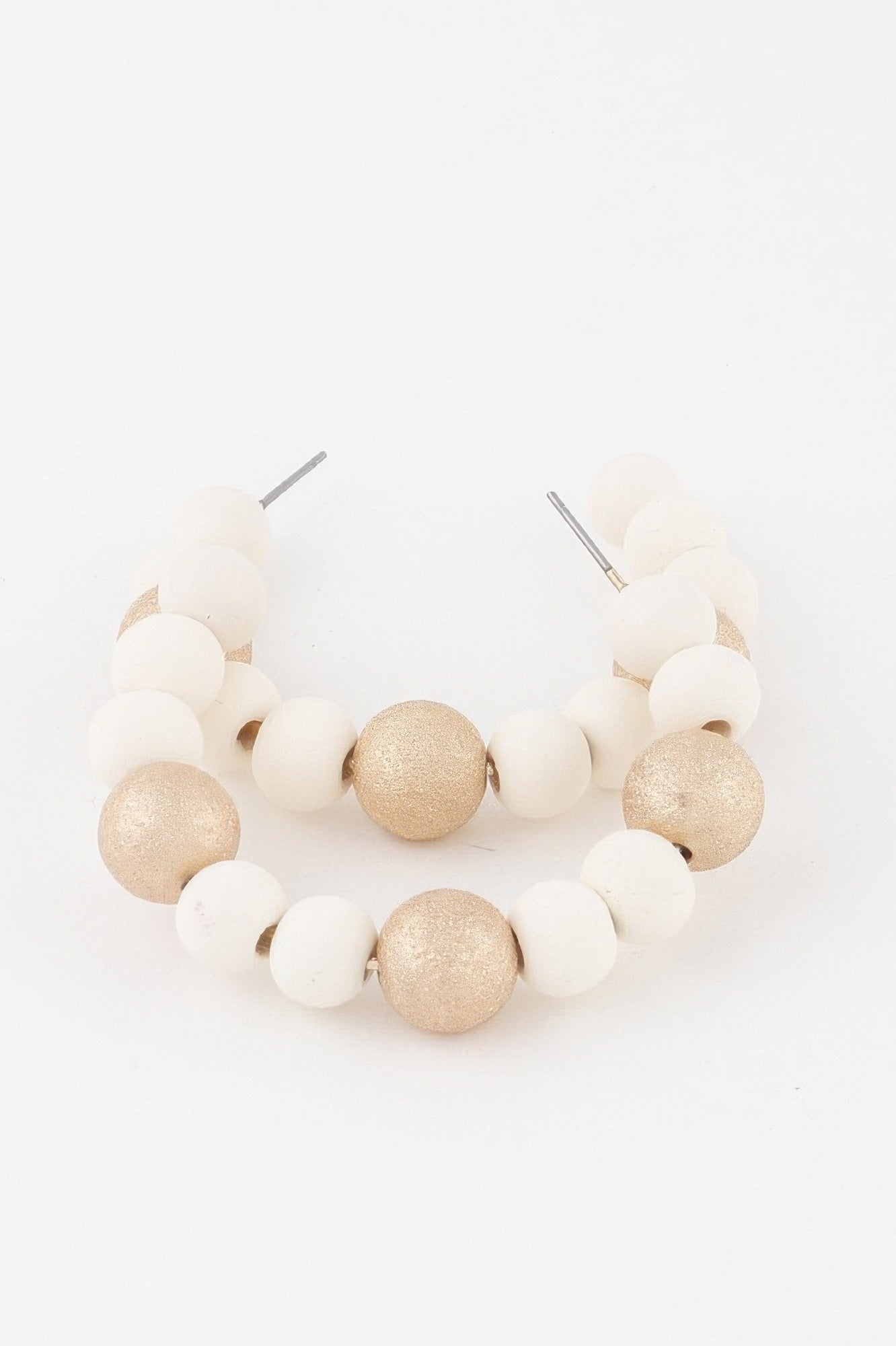 Two Toned Bead Hoop Earrings