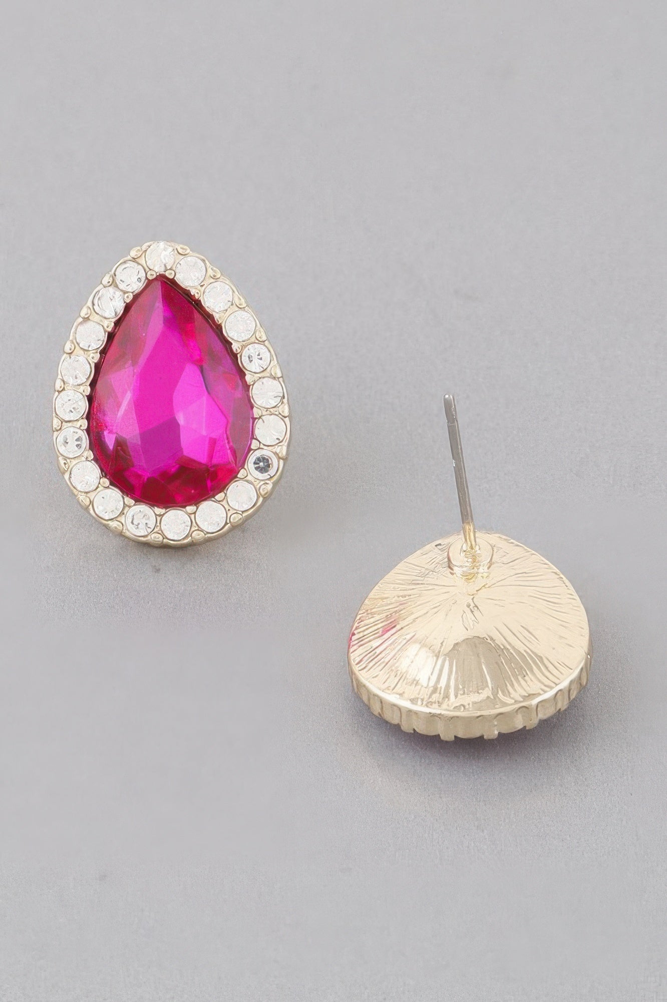 Jewel Teardrop Stud Earrings