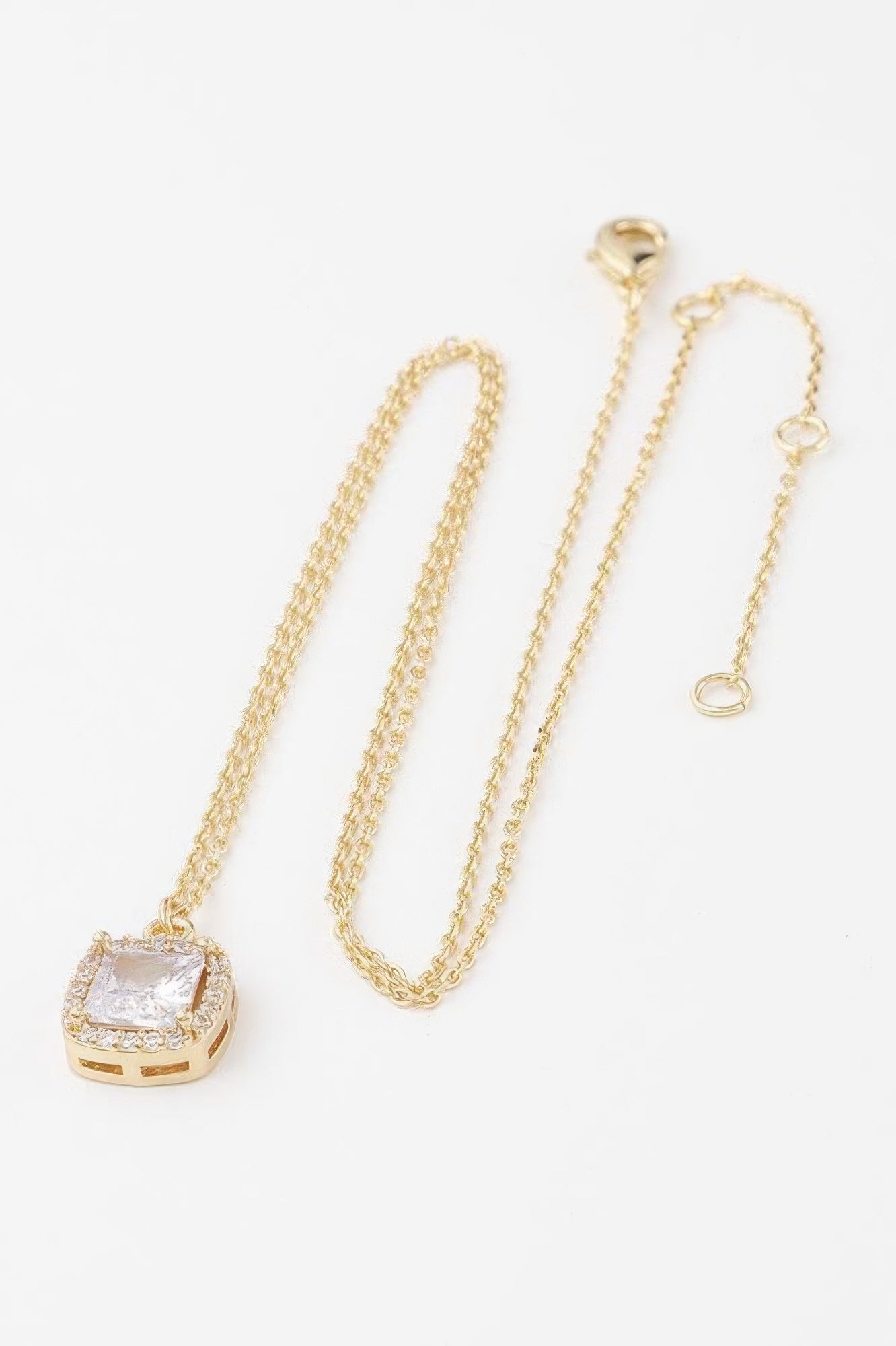 Cubic Rhinestone Pendant Necklace