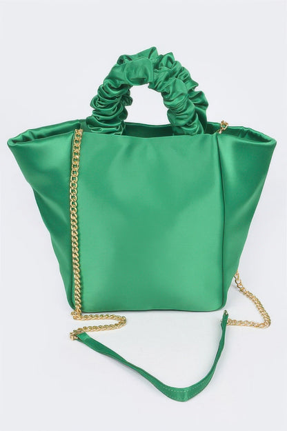 Satin Tote Bag W/chain