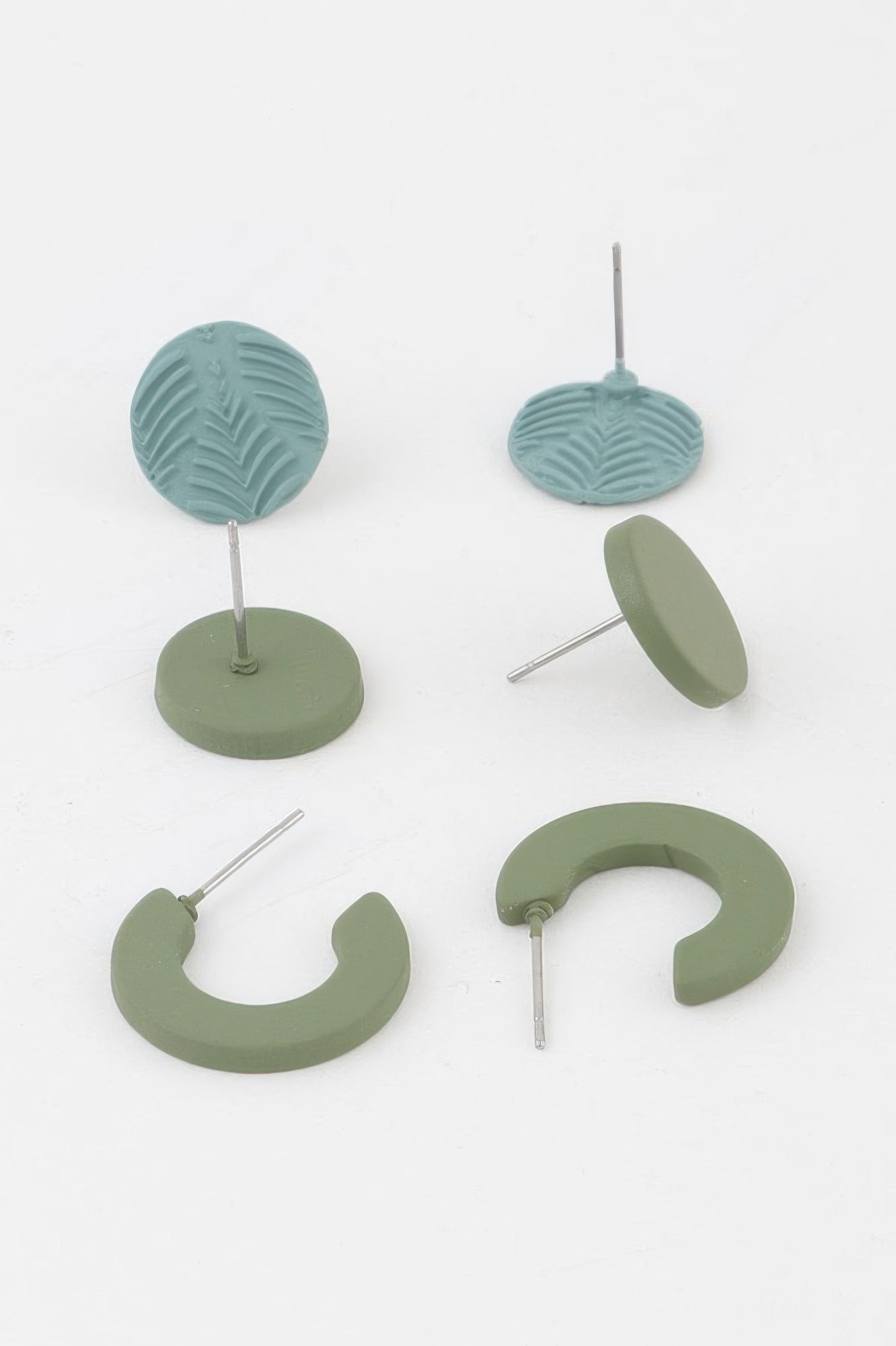 Two Toned Nature Earrings Set