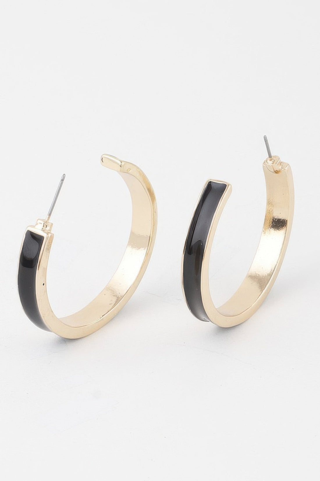 Solid Lined Hoop Earrings