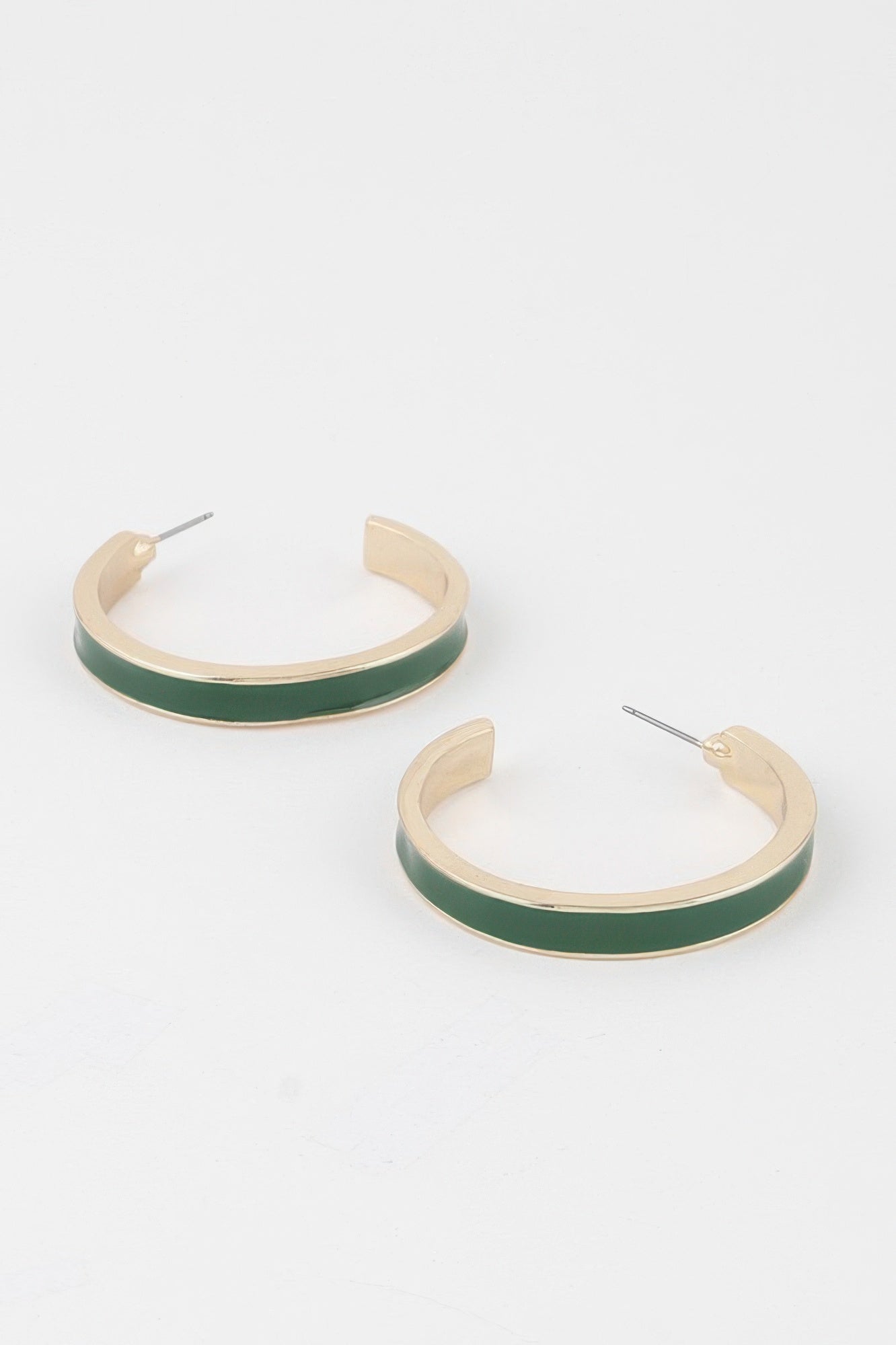 Solid Lined Hoop Earrings
