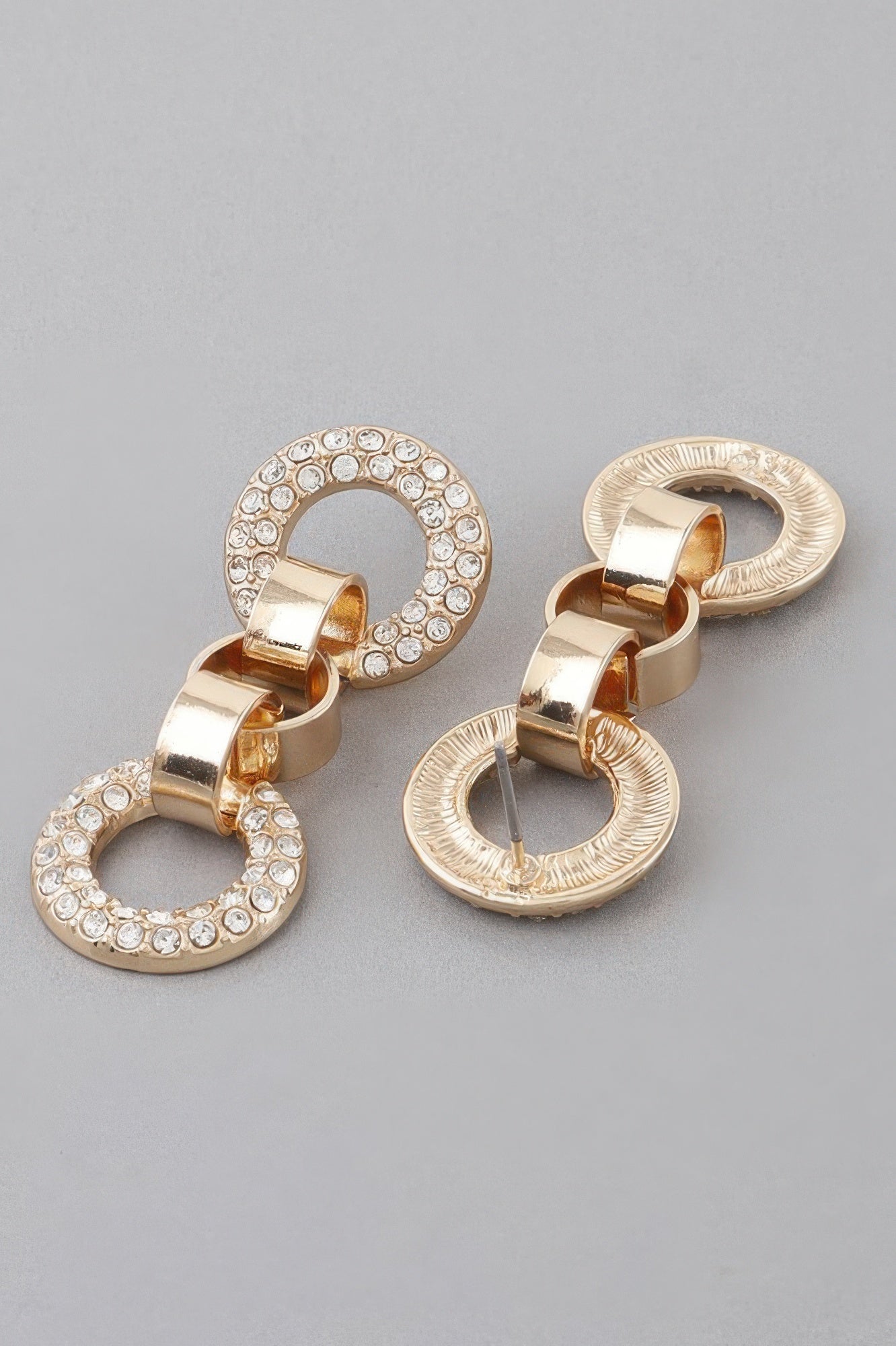Crystal Cuff Chain Drop Earrings