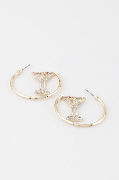 Cocktail Hoop Earrings