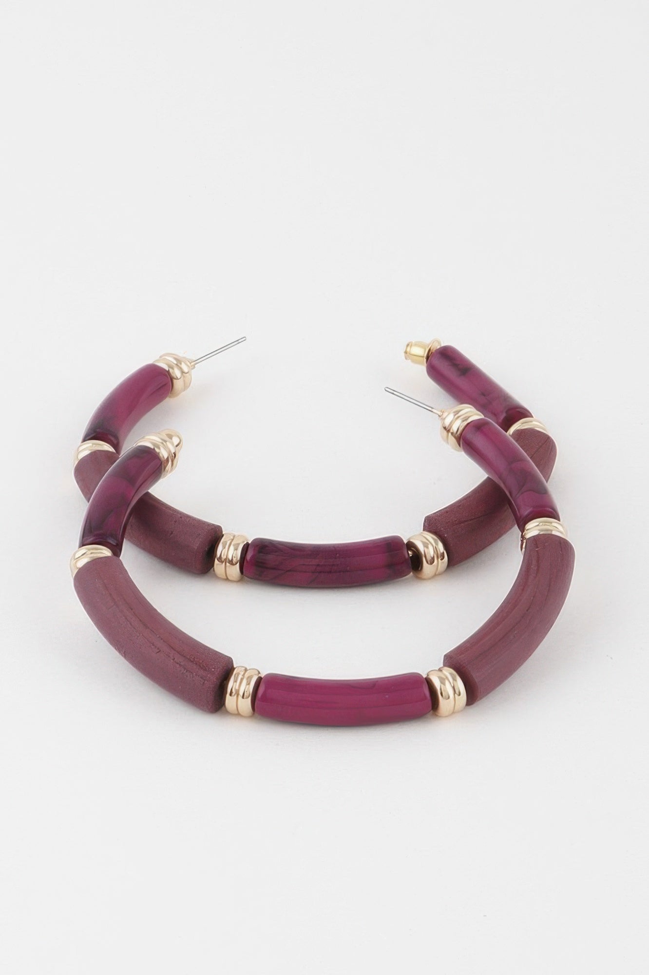 Multi Marble Hoop Earrings