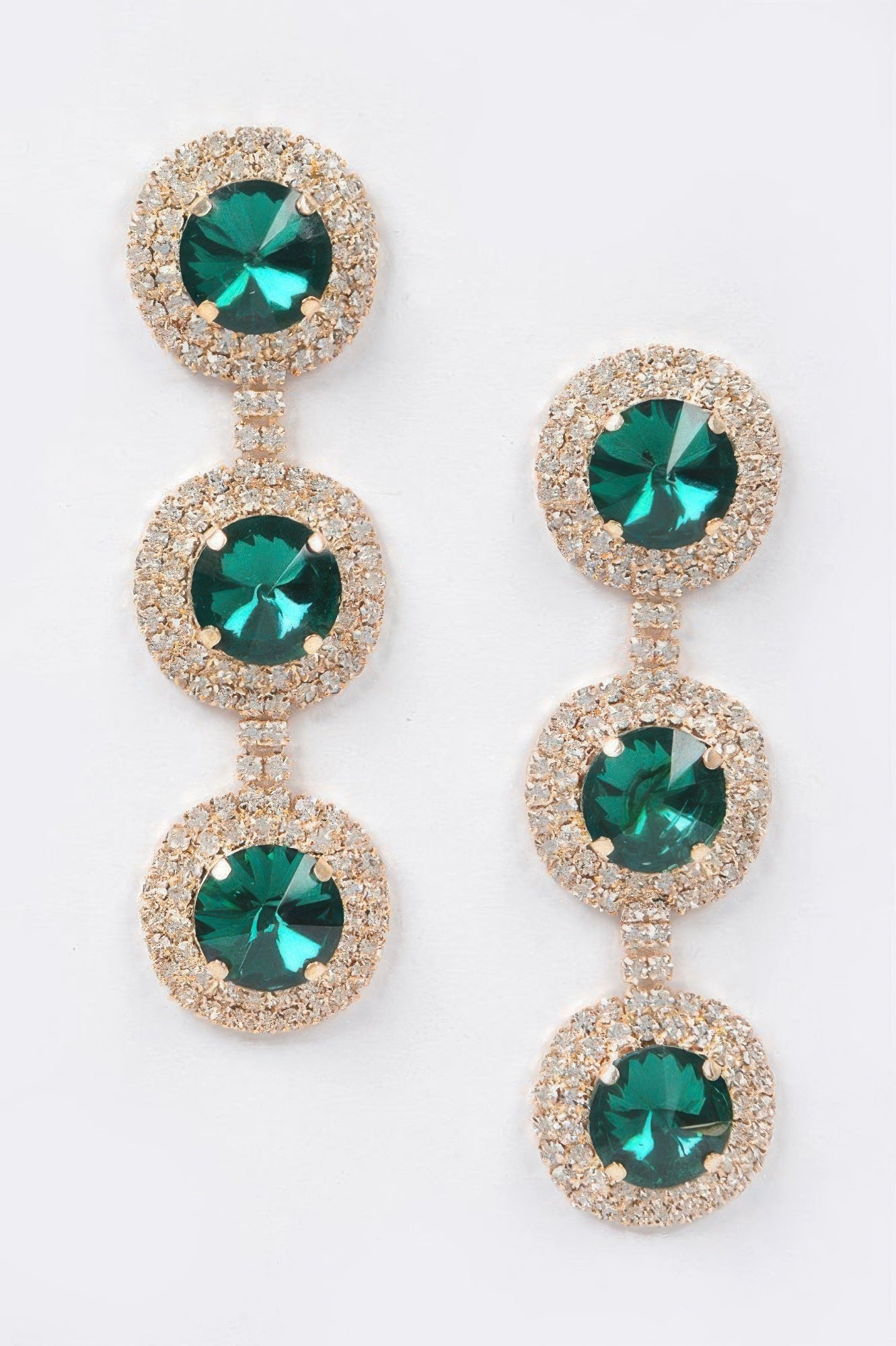 Multi Rhinestone Dangle Earring