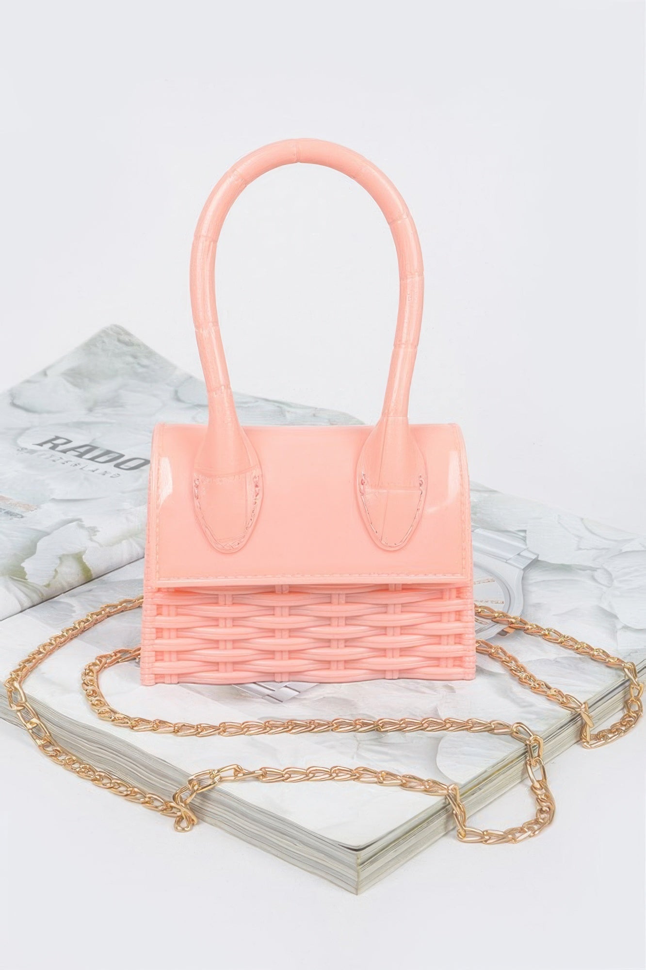 Weaved Top Handle Clutch
