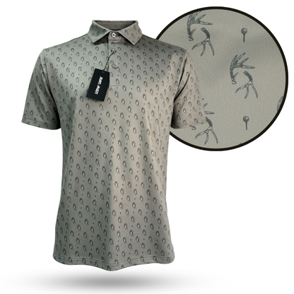 Tees &amp; Tines Golf Polo featuring stylish design and performance fabric, perfect for golf or casual outdoor events.
