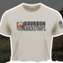 Bourbon & Backstraps Tee Sand featuring a whiskey glass design on a soft, breathable t-shirt, perfect for hunters.
