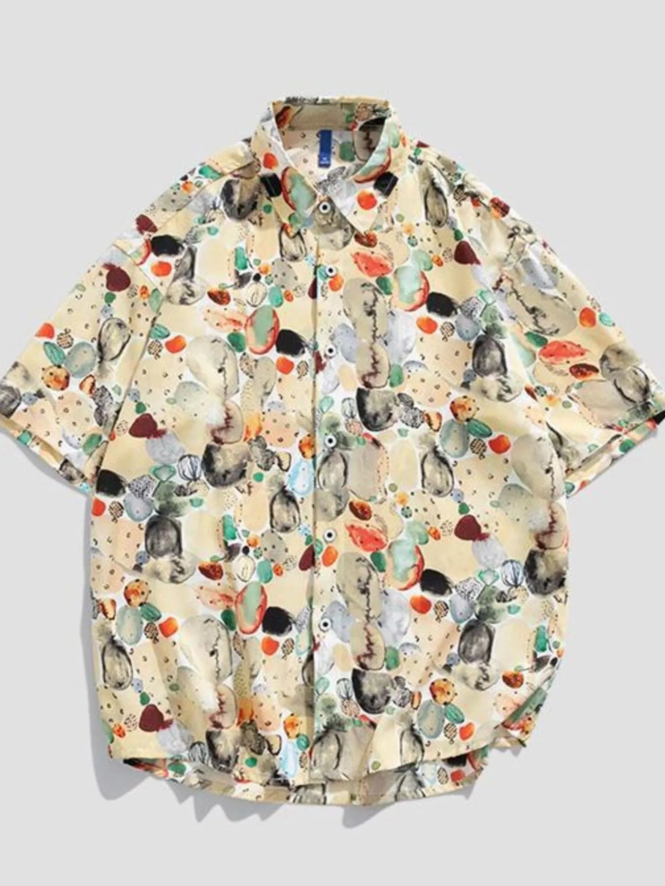 Men's Plus Size Tropical Print Short Sleeve Button - Up Shirt - Loving It Shop