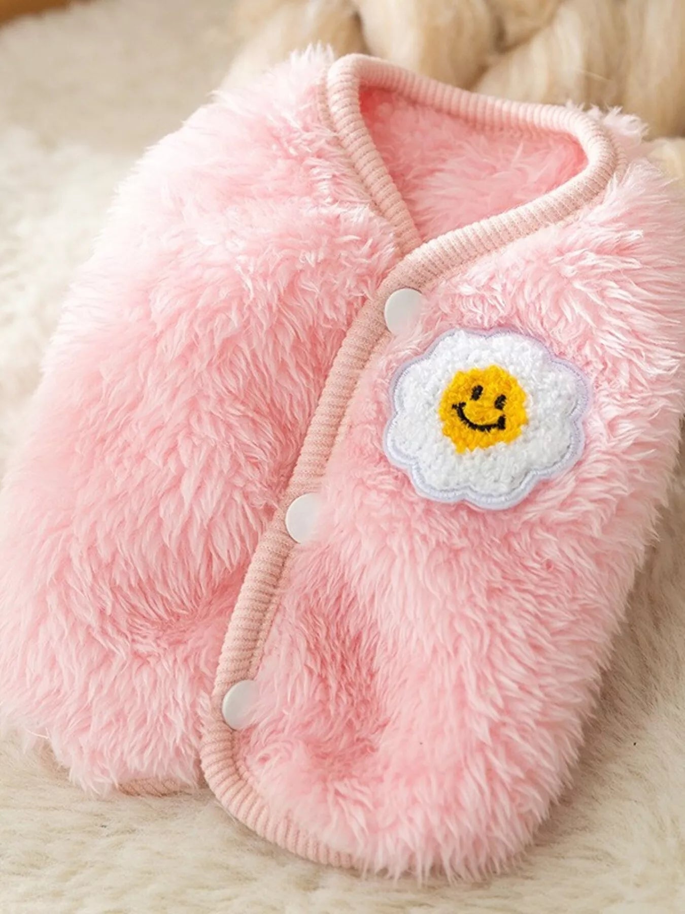 Cozy Plush Pet Sweater with Cute Patch - Loving It Shop