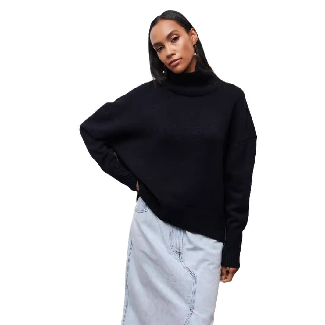 Winter Turtleneck Sweater Ins Solid Color Long Sleeve Pullover Top Women&