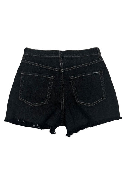 Camo High Waist Studded Shorts