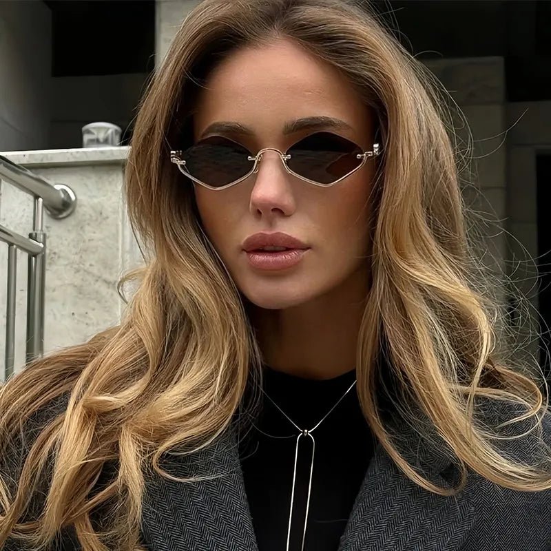 Cat Eye Sunglasses with Gold Metal Frame - Loving It Shop