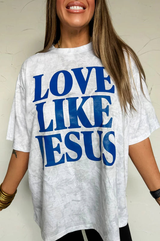 Gray Love Like Jesus Camouflage Oversized T Shirt - Loving It Shop
