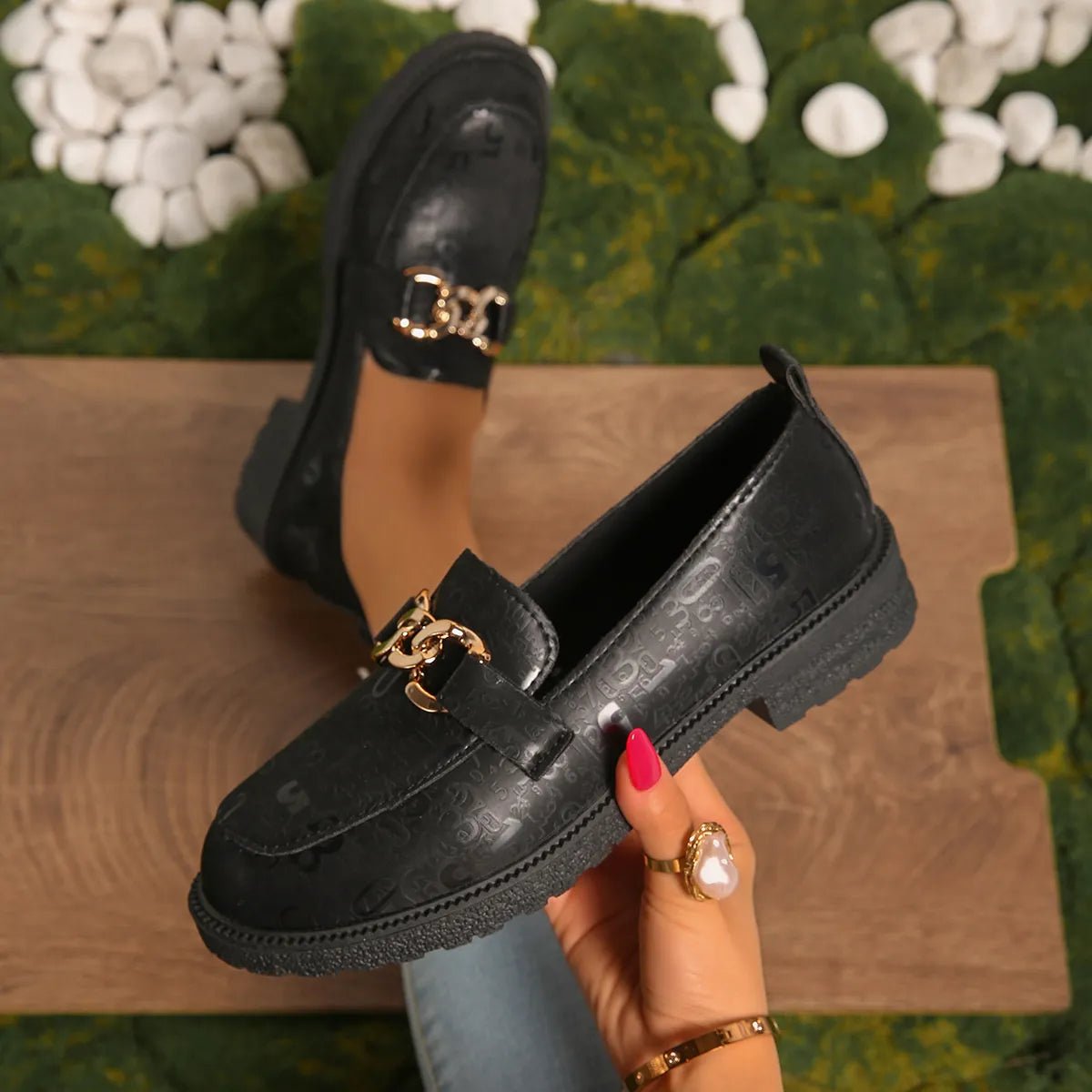 Round Toe Block Heels Loafers - Loving It Shop