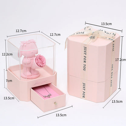 Flocking Bear Gift Box Valentine&
