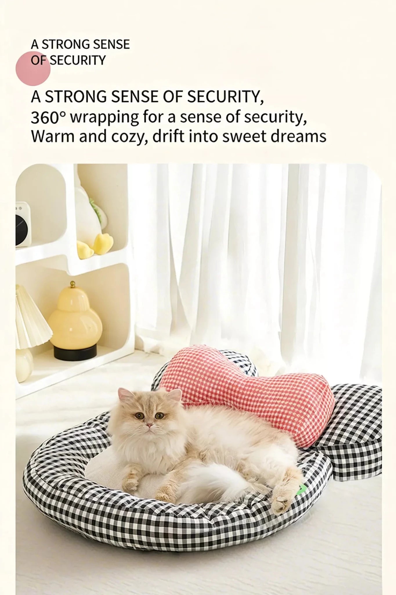 Cartoon Plaid Design Pet Mat with Bow - Loving It Shop