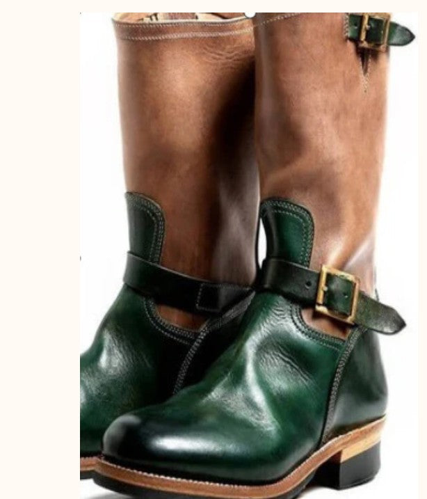 Low Heeled Autumn And Winter Round Toe Mid Tube Men&