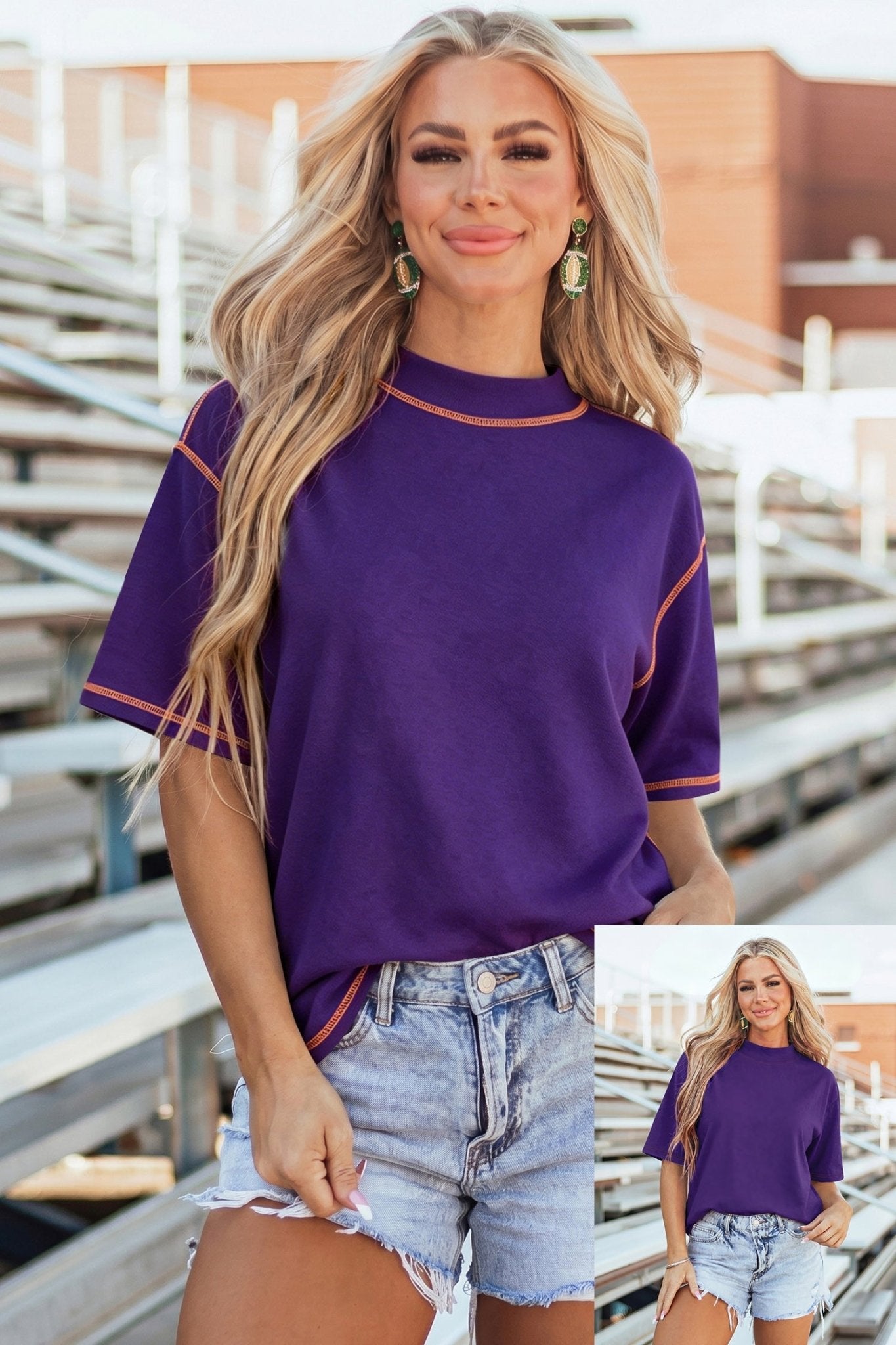 Tillandsia Purple Reversible Contrast - Stitched T-Shirt - Loving It Shop