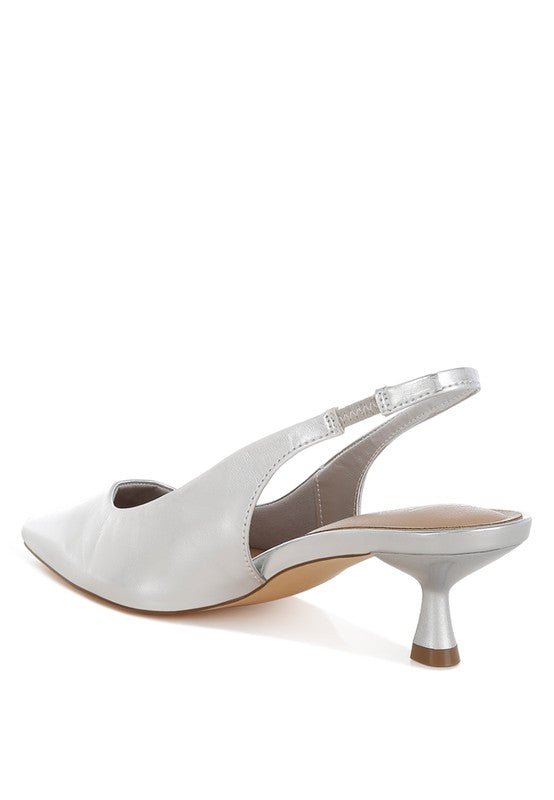 Pentas Kitten Heel Slingback Sandals - Loving It Shop