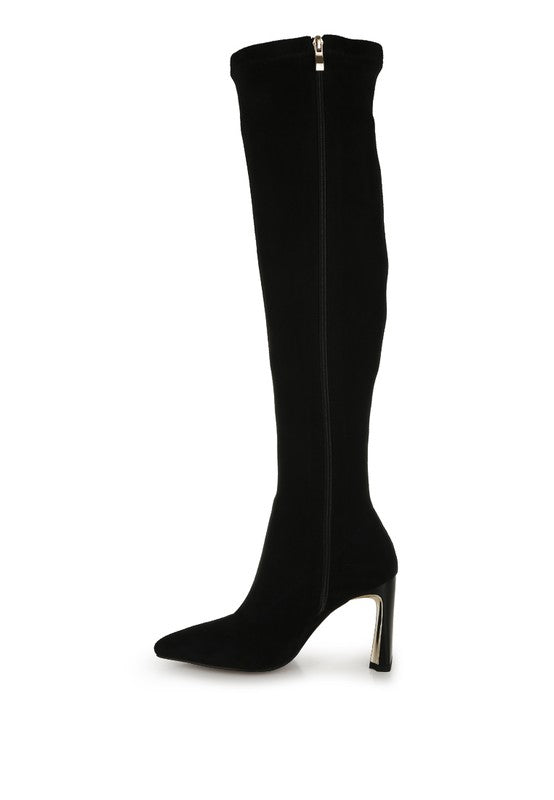 Star Gazer Slim Block Heel Long Boots